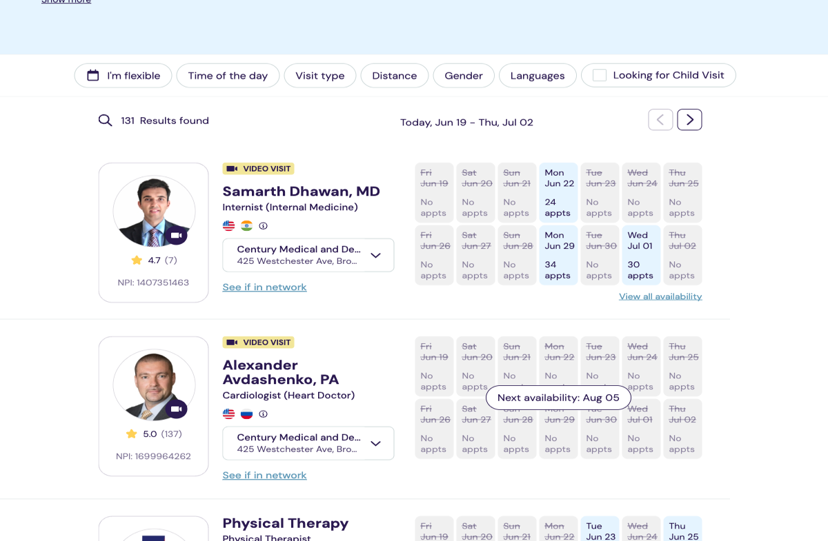 BestDoc provider availability and online appointment booking options