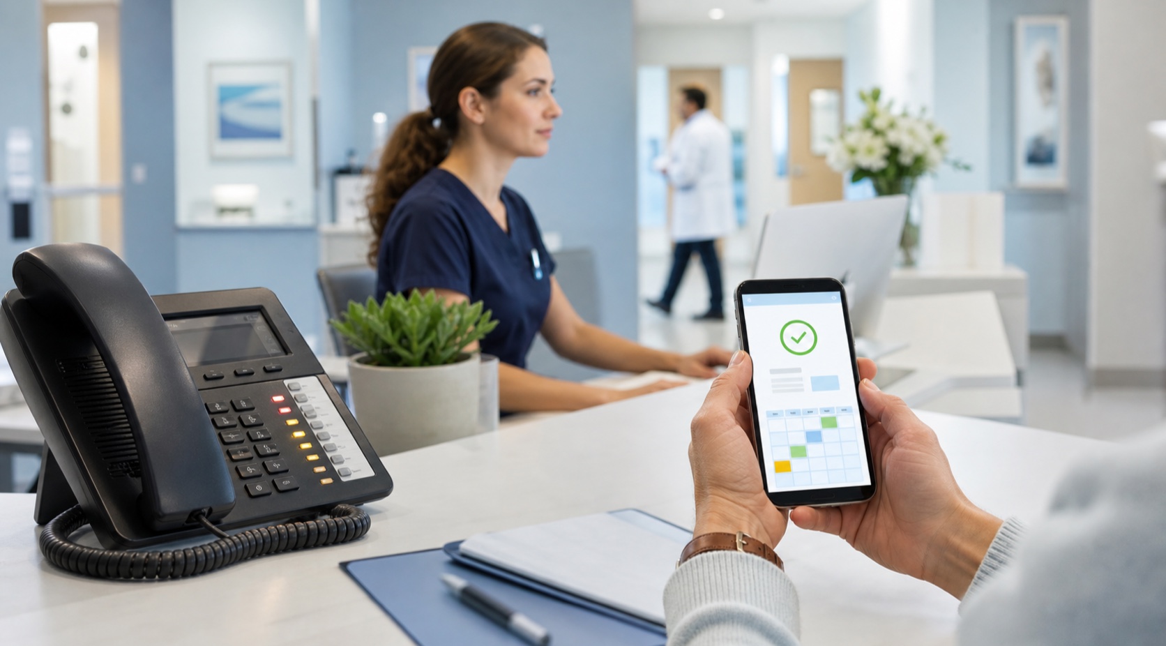 Missed phone calls compared with confirmed online appointment booking